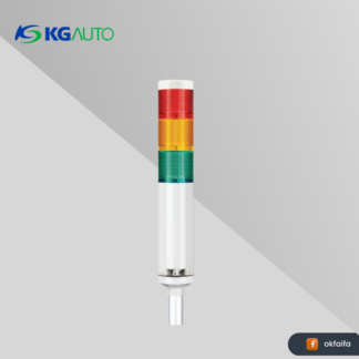 KG auto Sign Tower [KG-SFB-V2-3LC, Ø57,110/220Vac,3stage, Light+Flash+Buzzer, R-Y-G, LED, L bracket,,Beige]