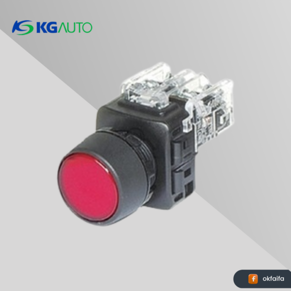 KG auto Push button switch [KGF-YM1A, Ø30 Normal buried Plastic guide,5A 250Vac,Monentary,1a1b,Blue]