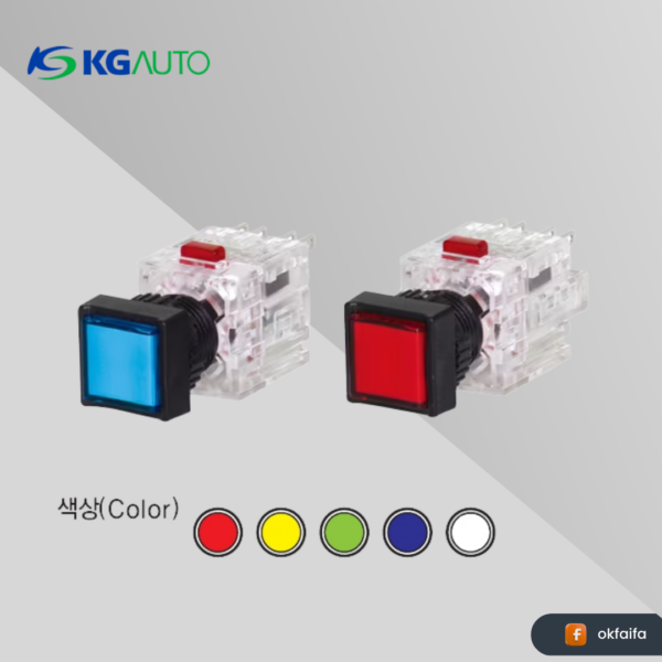 KG auto Lamp Push button switch [KDX-QMD21Y, Ø22 round luxury buried aluminum guide,12/24Vdc,Momentary,1a1b,Yellow]