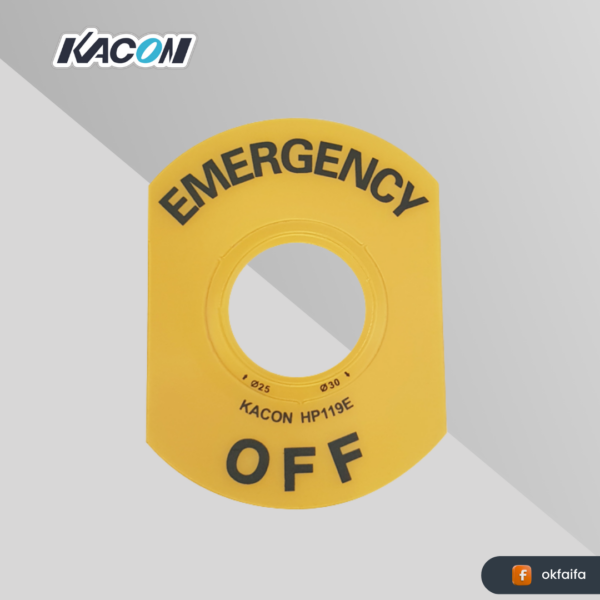 Kacon Name Plate STOP [HP119E STOP Ø22]