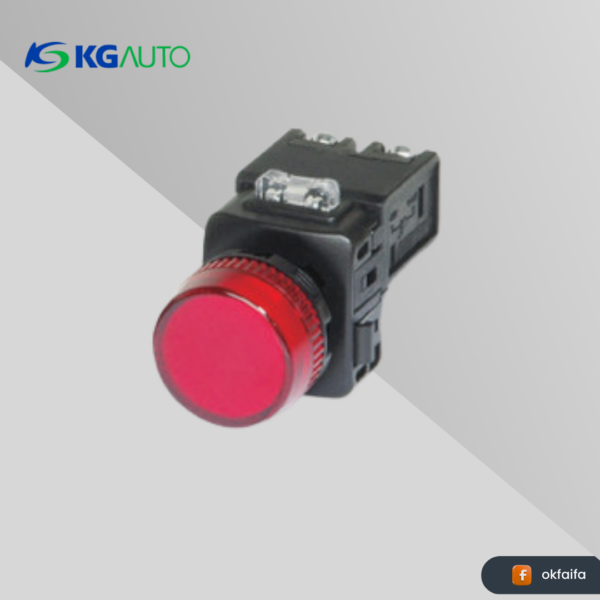 KG auto Pilot lamp [KDP-QD2R, Ø22 round luxury buried aluminum guide,12/24Vdc,,,Red]